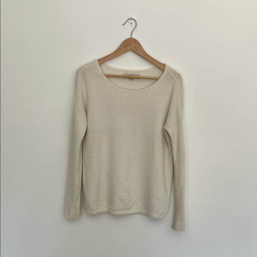 LOFT cream crew neck sweater, size xs